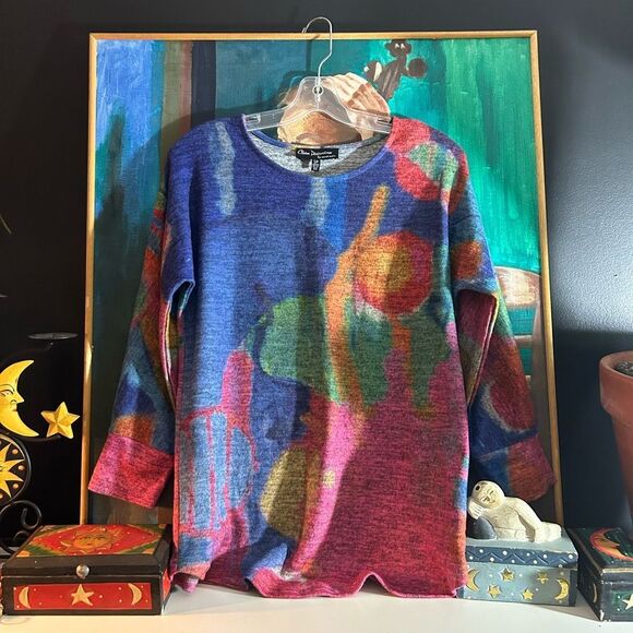 Claire Desjardins Colorful Abstract Varsity Jacket Size S - Picture 8 of 15